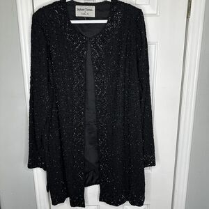Vintage Stephanie Thomas Womens Beaded Sequin Jacket Size XL 1x Art to Wear